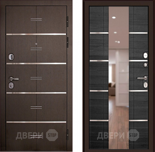 Входная металлическая Дверь (Дверной Континент) Савона с зеркалом Венге в Ногинск