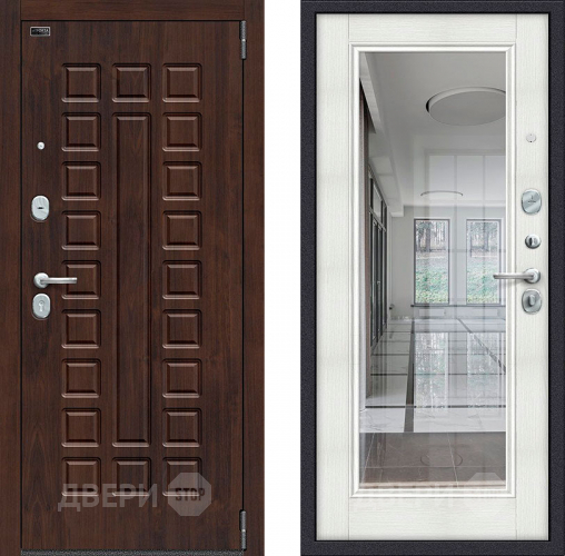 Входная металлическая Дверь Bravo Porta S-3 51/П61 с зеркалом Бьянко в Ногинск