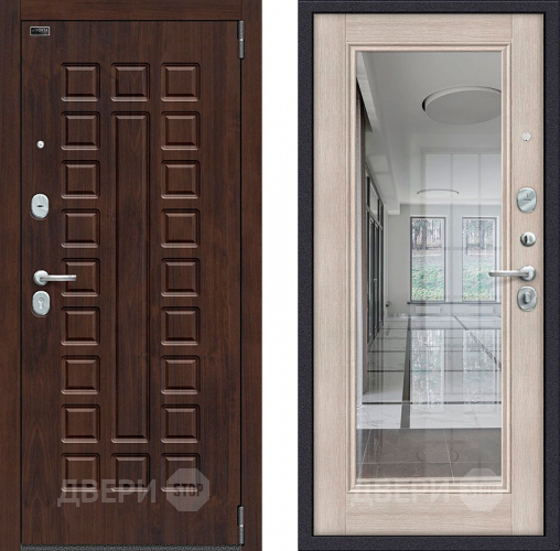 Входная металлическая Дверь Bravo Porta S-3 51/П61 с зеркалом Капучино в Ногинск