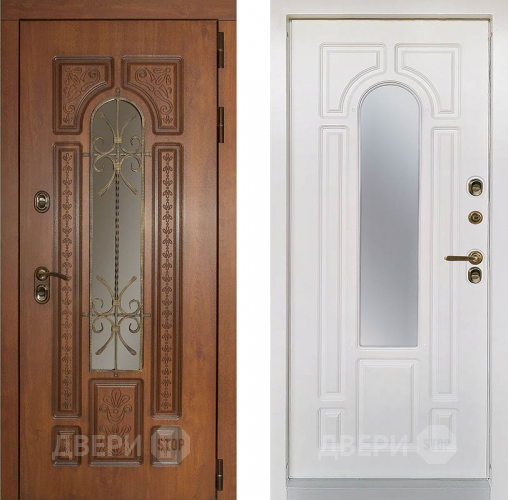 Дверь Заводская Лацио Термо Орех золотой/ Вайт (с терморазрывом) в Ногинск