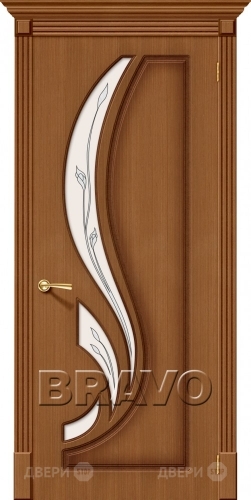 Межкомнатная дверь со стеклом Лилия (Орех) в Ногинск