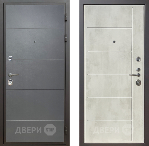 Входная металлическая Дверь Шелтер (SHELTER) Комфорт Лофт графит 11 Бетон крем в Ногинск