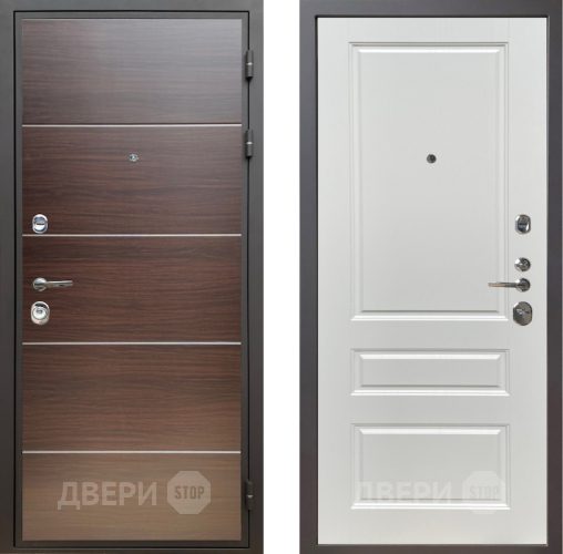 Входная металлическая Дверь Шелтер (SHELTER) Комфорт Венге структурный горизонт 1 Белый ясень в Ногинск