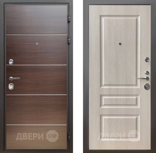 Входная металлическая Дверь Шелтер (SHELTER) Комфорт Венге структурный горизонт 3 Дуб филадельфия крем в Ногинск