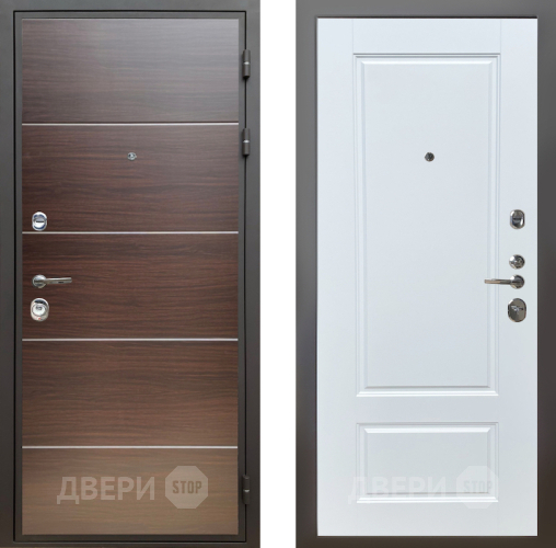 Входная металлическая Дверь Шелтер (SHELTER) Комфорт Венге структурный горизонт 4 Белый матовый в Ногинск