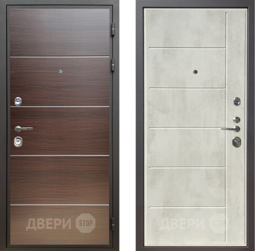 Входная металлическая Дверь Шелтер (SHELTER) Комфорт Венге структурный горизонт 11 Бетон крем в Ногинск