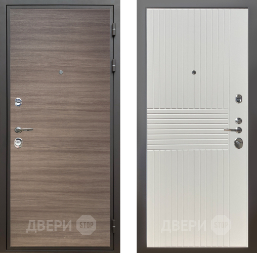 Входная металлическая Дверь Шелтер (SHELTER) Комфорт Дуб тоскано поперечный 10 Силк Сноу в Ногинск