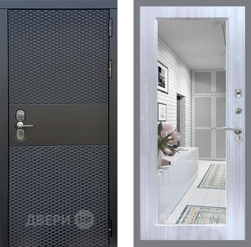 Входная металлическая Дверь Стоп БЛЭК CISA Зеркало Сандал белый в Ногинск