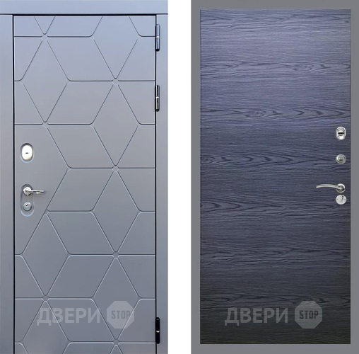 Входная металлическая Дверь Стоп КОСМО Гладкая Дуб тангенальный черный в Ногинск