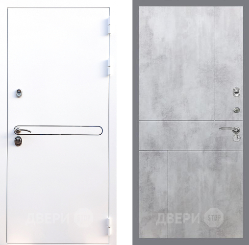 Входная металлическая Дверь Стоп Лайн Вайт ФЛ-290 Бетон светлый в Ногинск