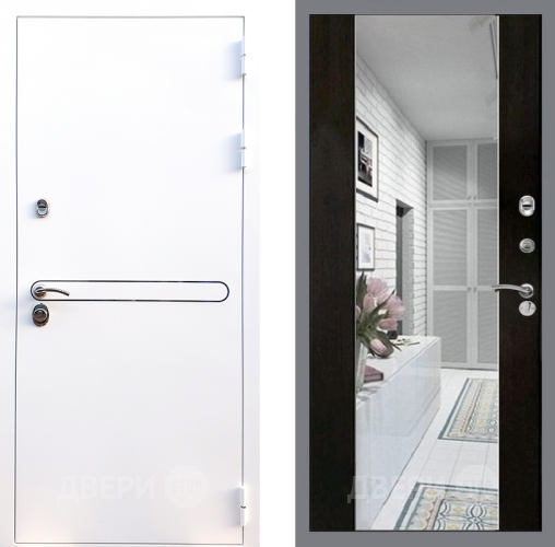 Входная металлическая Дверь Стоп Лайн Вайт Зеркало СБ-16 Венге в Ногинск