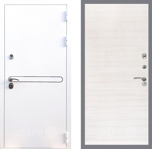 Входная металлическая Дверь Стоп Лайн Вайт Гладкая Акация светлая в Ногинск