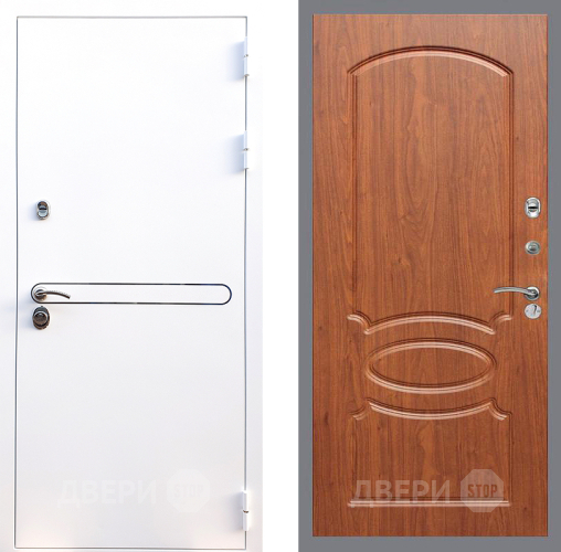 Входная металлическая Дверь Стоп Лайн Вайт ФЛ-128 Береза мореная в Ногинск