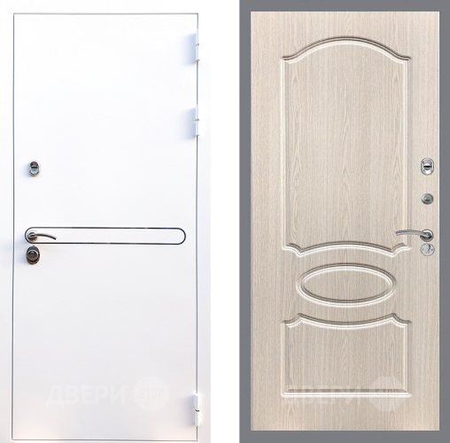Входная металлическая Дверь Стоп Лайн Вайт ФЛ-128 Беленый дуб в Ногинск