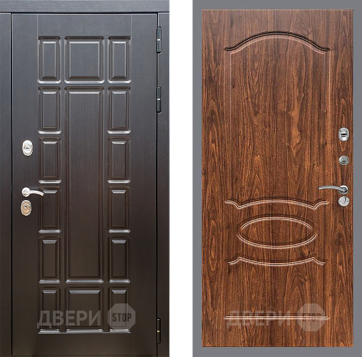 Входная металлическая Дверь Стоп НЬЮ ЙОРК ФЛ-128 орех тисненый в Ногинск