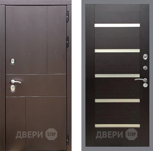 Входная металлическая Дверь Стоп УРБАН СБ-14 венге поперечный в Ногинск