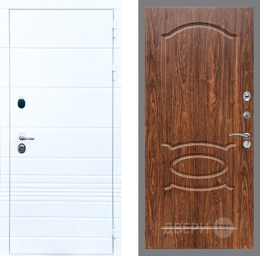 Входная металлическая Дверь Стоп ТРЕНДО ФЛ-128 орех тисненый в Ногинск