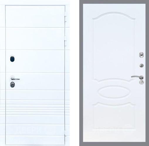 Входная металлическая Дверь Стоп ТРЕНДО ФЛ-128 Белый ясень в Ногинск