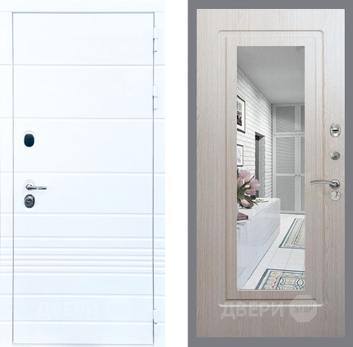 Дверь Стоп ТРЕНДО Зеркало ФЛ-120 Беленый дуб в Ногинск