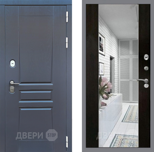 Входная металлическая Дверь Стоп ПЛАТИНУМ Зеркало СБ-16 Венге в Ногинск