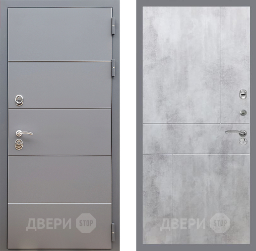 Входная металлическая Дверь Стоп АРТ ГРАФИТ ФЛ-290 Бетон светлый в Ногинск