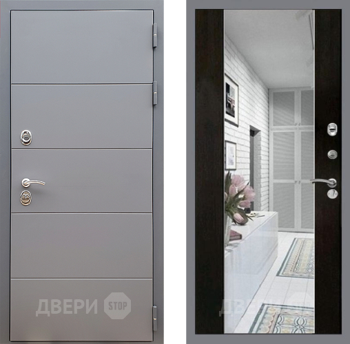 Входная металлическая Дверь Стоп АРТ ГРАФИТ Зеркало СБ-16 Венге в Ногинск