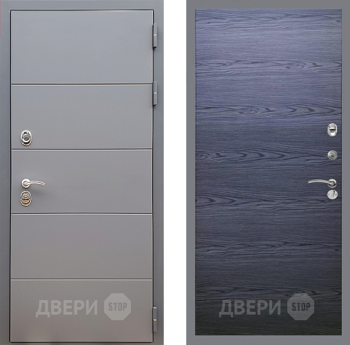 Входная металлическая Дверь Стоп АРТ ГРАФИТ Гладкая Дуб тангенальный черный в Ногинск