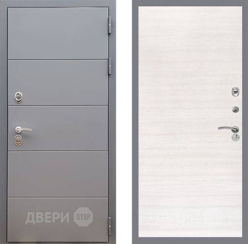 Входная металлическая Дверь Стоп АРТ ГРАФИТ Гладкая Акация светлая в Ногинск
