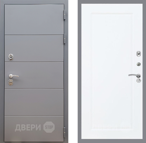 Входная металлическая Дверь Стоп АРТ ГРАФИТ ФЛ-119 Силк Сноу в Ногинск