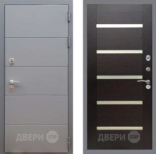 Входная металлическая Дверь Стоп АРТ ГРАФИТ СБ-14 венге поперечный в Ногинск