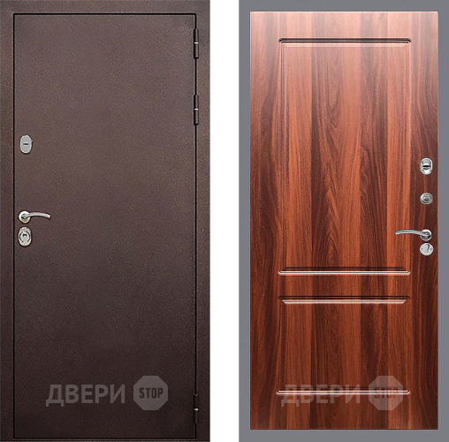 Входная металлическая Дверь Стоп КЛАССИК Медь ФЛ-117 Итальянский орех в Ногинск