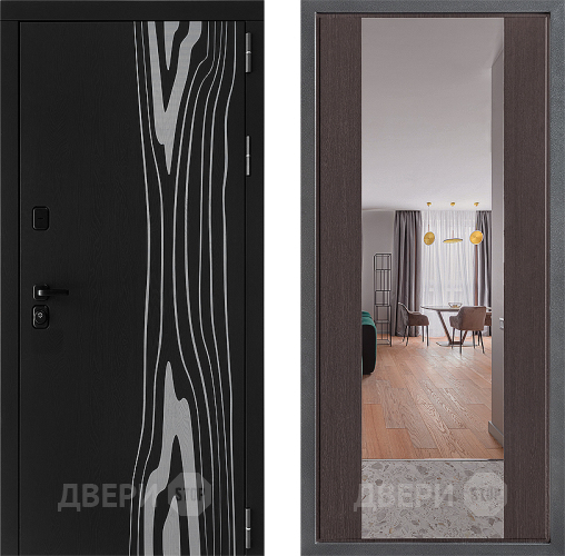 Входная металлическая Дверь Дверной континент ДК-12 ФЛЗ-1 Зеркало Венге в Ногинск