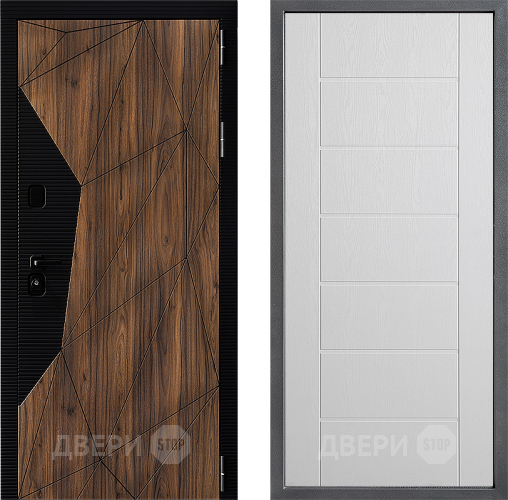 Входная металлическая Дверь Дверной континент ДК-11 ФЛ-Лайн Белое дерево в Ногинск