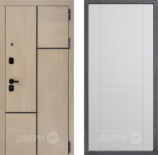 Входная металлическая Дверь Дверной континент ДК-14 ФЛ-Лайн Белое дерево в Ногинск