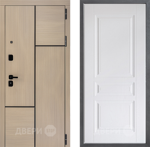 Входная металлическая Дверь Дверной континент ДК-14 ФЛ-243 Альберо Браш серебро в Ногинск