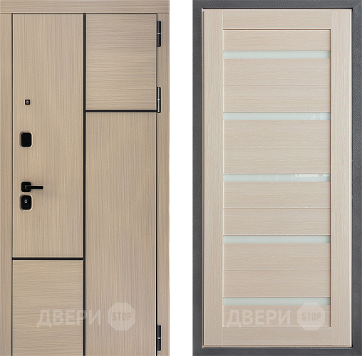Входная металлическая Дверь Дверной континент ДК-14 ФЛ-47 Лиственница белая в Ногинск