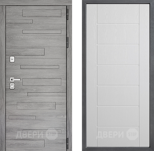 Входная металлическая Дверь Дверной континент ДК-10 ФЛ-Лайн Белое дерево в Ногинск