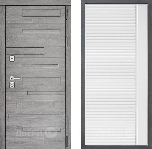 Входная металлическая Дверь Дверной континент ДК-10 ФЛ-757 Белое Стекло Софт милк в Ногинск