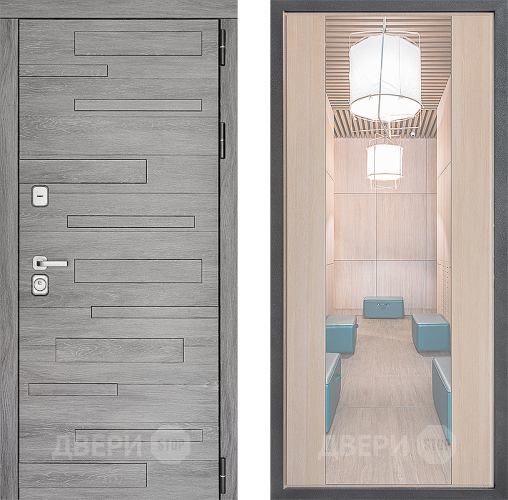 Входная металлическая Дверь Дверной континент ДК-10 ФЛЗ-1 Зеркало Капучино в Ногинск