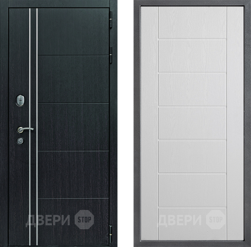 Входная металлическая Дверь Дверной континент Теплолюкс Дизайн ФЛ-Лайн Белое дерево в Ногинск