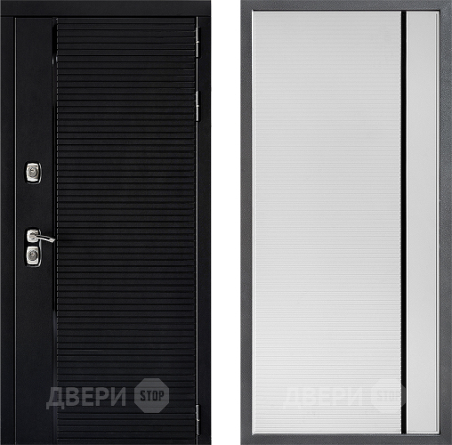 Входная металлическая Дверь Дверной континент ДК-1 ФЛ-757 Черное Стекло Софт милк в Ногинск