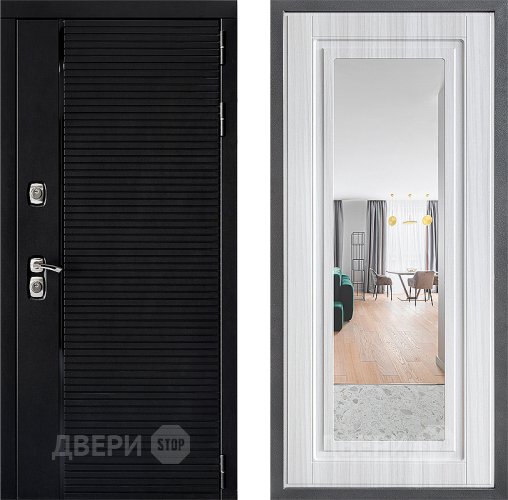 Входная металлическая Дверь Дверной континент ДК-1 ФЛЗ Зеркало Сандал белый в Ногинск