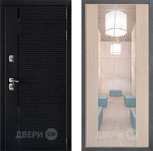 Входная металлическая Дверь Дверной континент ДК-1 ФЛЗ-1 Зеркало Капучино в Ногинск