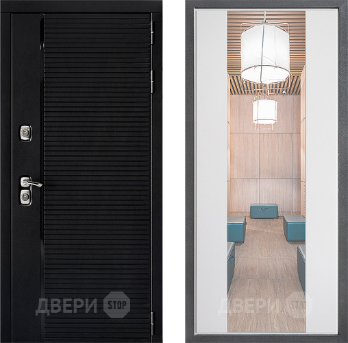 Входная металлическая Дверь Дверной континент ДК-1 ФЛЗ-1 Зеркало Белый софт в Ногинск