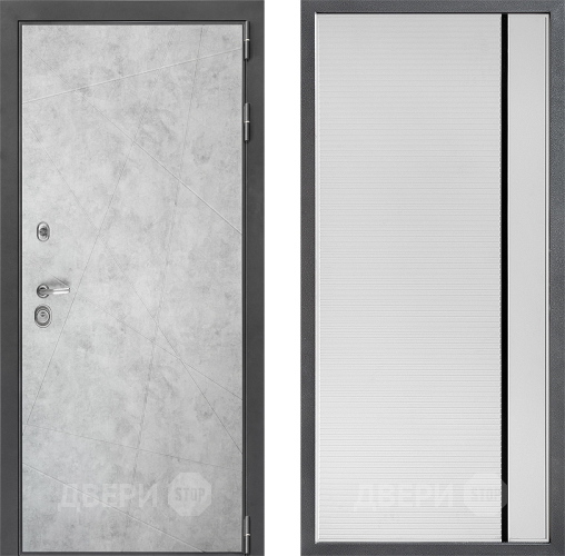 Входная металлическая Дверь Дверной континент ДК-3/743 ФЛ-757 Черное Стекло Софт милк в Ногинск