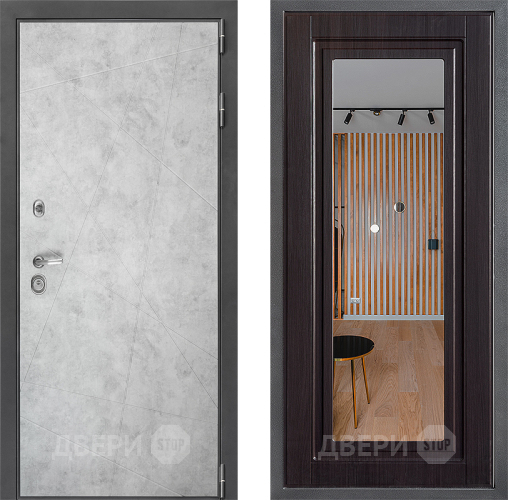 Входная металлическая Дверь Дверной континент ДК-3/743 ФЛЗ Зеркало Венге в Ногинск