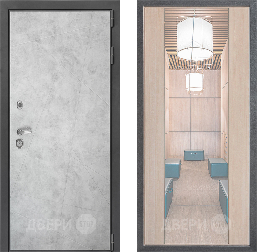 Входная металлическая Дверь Дверной континент ДК-3/743 ФЛЗ-1 Зеркало Капучино в Ногинск