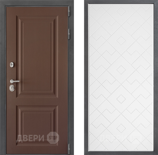 Входная металлическая Дверь Дверной континент ДК-3/729 ФЛ-Тиффани Белый софт в Ногинск