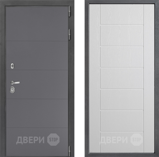 Входная металлическая Дверь Дверной континент ДК-3/649 ФЛ-Лайн Белое дерево в Ногинск