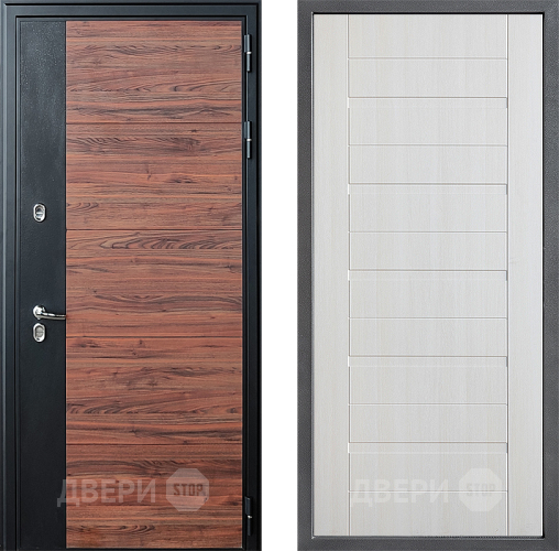 Входная металлическая Дверь Дверной континент ДК-15 Красное Дерево ТЕРМО ФЛ-70 Лиственница белая в Ногинск